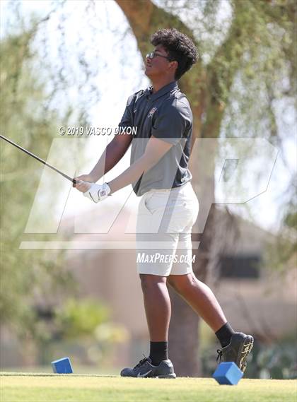 Thumbnail 2 in St. Marys & Willow Canyon @ Desert Edge Varsity Boys Golf photogallery.