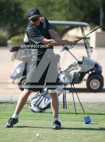 Thumbnail 3 in St. Marys & Willow Canyon @ Desert Edge Varsity Boys Golf photogallery.