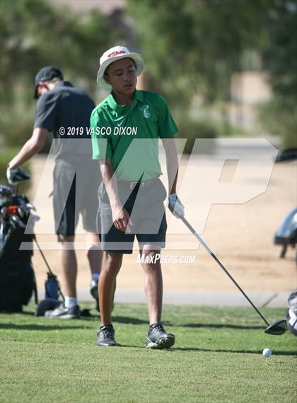 Thumbnail 3 in St. Marys & Willow Canyon @ Desert Edge Varsity Boys Golf photogallery.