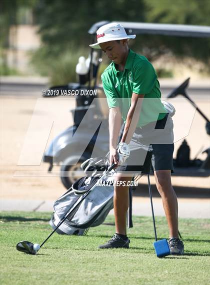 Thumbnail 3 in St. Marys & Willow Canyon @ Desert Edge Varsity Boys Golf photogallery.