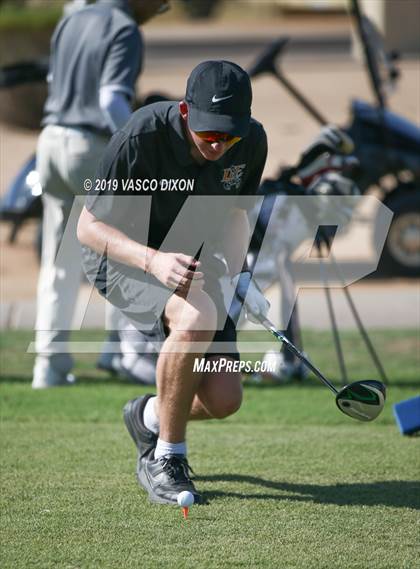 Thumbnail 2 in St. Marys & Willow Canyon @ Desert Edge Varsity Boys Golf photogallery.