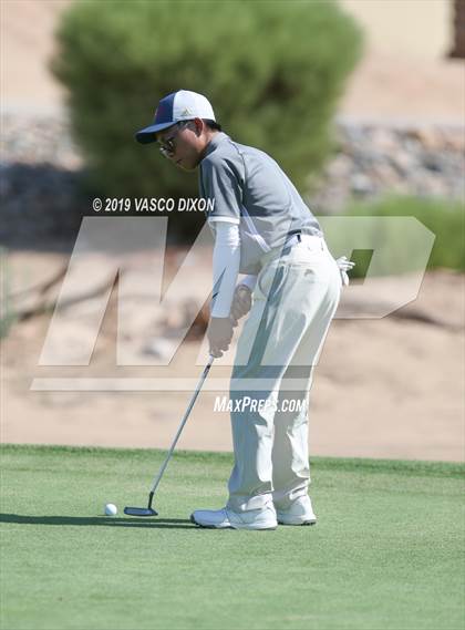 Thumbnail 2 in St. Marys & Willow Canyon @ Desert Edge Varsity Boys Golf photogallery.