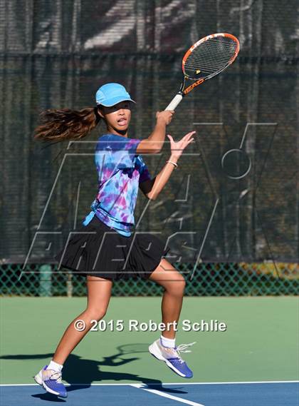 Thumbnail 3 in Dougherty Valley vs. Rocklin (NorCal Regional Girls Tennis Championships) photogallery.