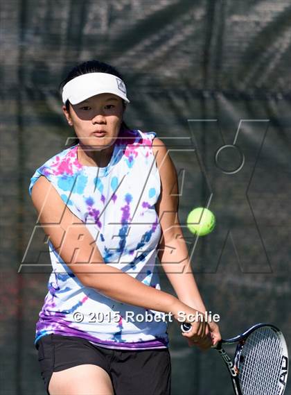 Thumbnail 2 in Dougherty Valley vs. Rocklin (NorCal Regional Girls Tennis Championships) photogallery.