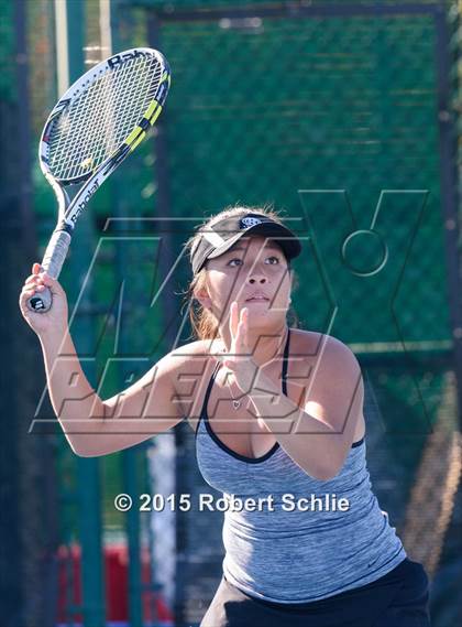 Thumbnail 2 in Dougherty Valley vs. Rocklin (NorCal Regional Girls Tennis Championships) photogallery.