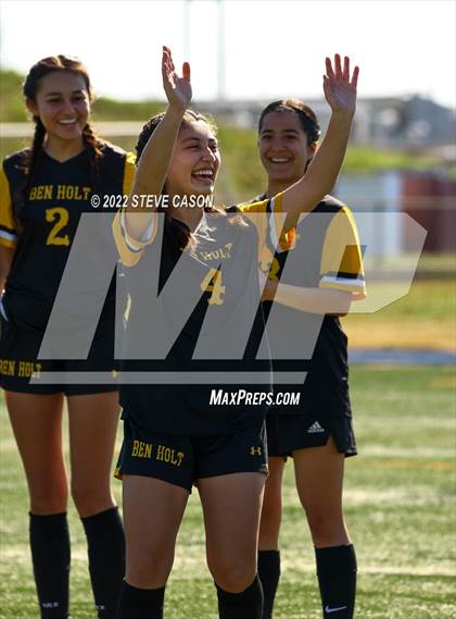 Thumbnail 2 in Ben Holt College Prep Academy vs. Mariposa County (CIF SJS D6 Finals) photogallery.