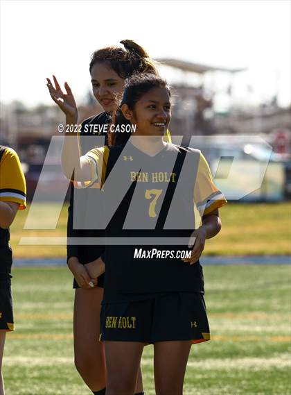 Thumbnail 2 in Ben Holt College Prep Academy vs. Mariposa County (CIF SJS D6 Finals) photogallery.