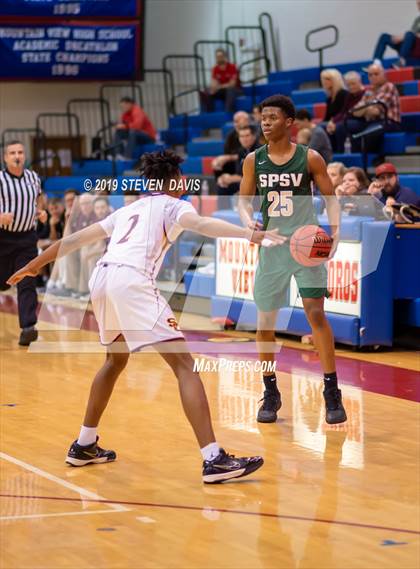 Thumbnail 3 in Salpointe Catholic vs. St. Patrick-St. Vincent  (Visit Mesa Basketball Challenge) photogallery.