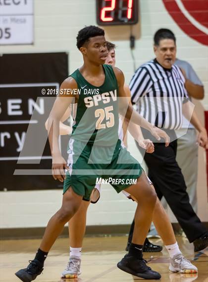 Thumbnail 1 in Salpointe Catholic vs. St. Patrick-St. Vincent  (Visit Mesa Basketball Challenge) photogallery.