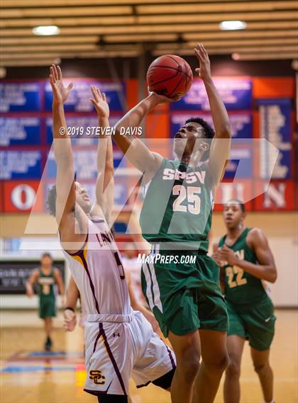Thumbnail 2 in Salpointe Catholic vs. St. Patrick-St. Vincent  (Visit Mesa Basketball Challenge) photogallery.