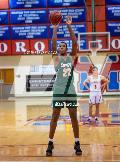 Thumbnail 1 in Salpointe Catholic vs. St. Patrick-St. Vincent  (Visit Mesa Basketball Challenge) photogallery.