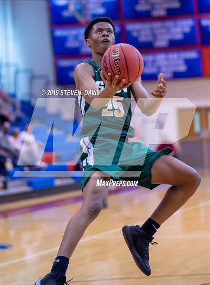 Thumbnail 3 in Salpointe Catholic vs. St. Patrick-St. Vincent  (Visit Mesa Basketball Challenge) photogallery.