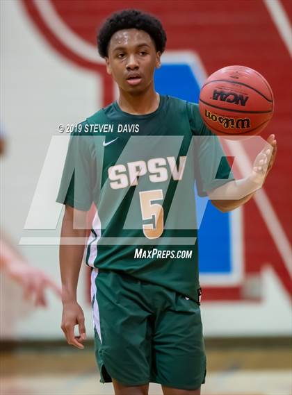 Thumbnail 1 in Salpointe Catholic vs. St. Patrick-St. Vincent  (Visit Mesa Basketball Challenge) photogallery.