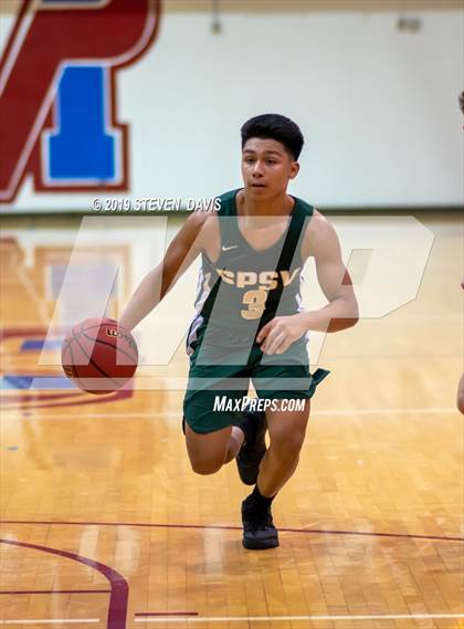 Thumbnail 3 in Salpointe Catholic vs. St. Patrick-St. Vincent  (Visit Mesa Basketball Challenge) photogallery.