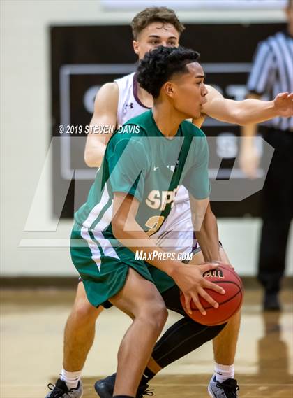 Thumbnail 3 in Salpointe Catholic vs. St. Patrick-St. Vincent  (Visit Mesa Basketball Challenge) photogallery.