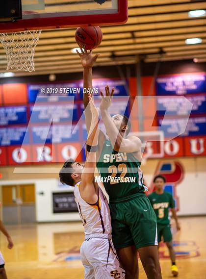 Thumbnail 3 in Salpointe Catholic vs. St. Patrick-St. Vincent  (Visit Mesa Basketball Challenge) photogallery.