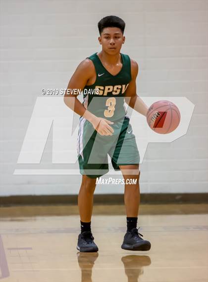 Thumbnail 3 in Salpointe Catholic vs. St. Patrick-St. Vincent  (Visit Mesa Basketball Challenge) photogallery.