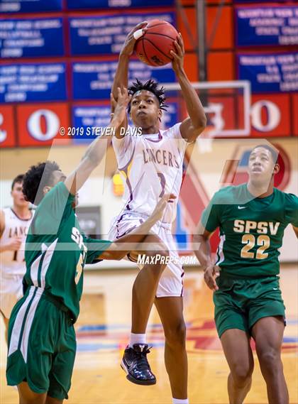 Thumbnail 3 in Salpointe Catholic vs. St. Patrick-St. Vincent  (Visit Mesa Basketball Challenge) photogallery.