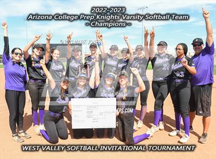 Thumbnail 3 in Arizona College Prep vs. Millennium (West Valley Softball Invitational) photogallery.