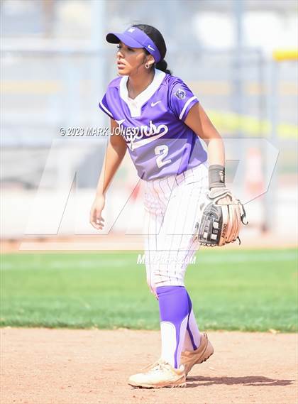 Thumbnail 2 in Arizona College Prep vs. Millennium (West Valley Softball Invitational) photogallery.