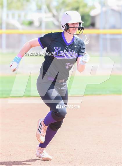 Thumbnail 2 in Arizona College Prep vs. Millennium (West Valley Softball Invitational) photogallery.