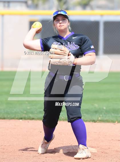 Thumbnail 2 in Arizona College Prep vs. Millennium (West Valley Softball Invitational) photogallery.