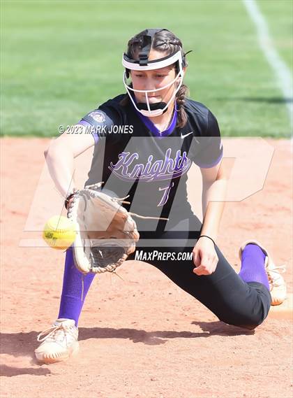 Thumbnail 2 in Arizona College Prep vs. Millennium (West Valley Softball Invitational) photogallery.