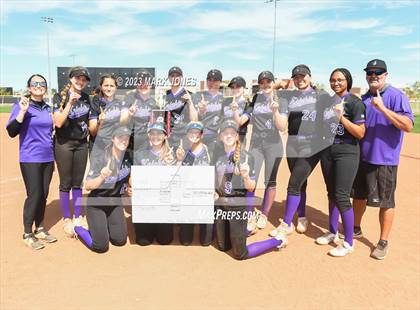 Thumbnail 3 in Arizona College Prep vs. Millennium (West Valley Softball Invitational) photogallery.