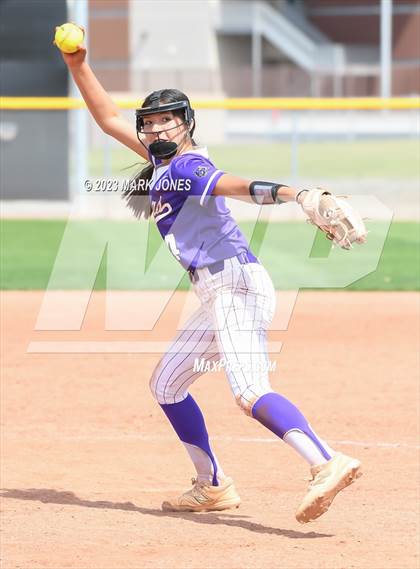 Thumbnail 2 in Arizona College Prep vs. Millennium (West Valley Softball Invitational) photogallery.