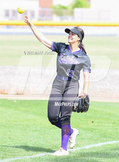 Thumbnail 2 in Arizona College Prep vs. Millennium (West Valley Softball Invitational) photogallery.