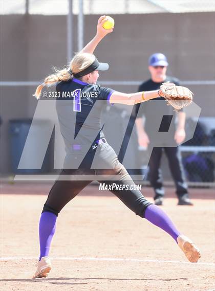 Thumbnail 2 in Arizona College Prep vs. Millennium (West Valley Softball Invitational) photogallery.