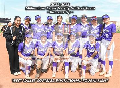 Thumbnail 3 in Arizona College Prep vs. Millennium (West Valley Softball Invitational) photogallery.