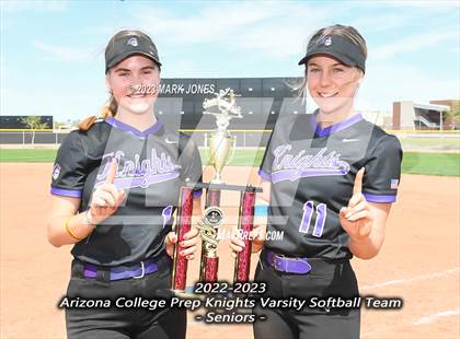 Thumbnail 1 in Arizona College Prep vs. Millennium (West Valley Softball Invitational) photogallery.