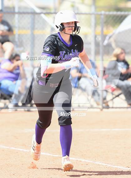 Thumbnail 2 in Arizona College Prep vs. Millennium (West Valley Softball Invitational) photogallery.