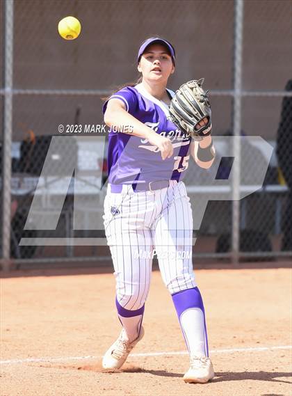 Thumbnail 2 in Arizona College Prep vs. Millennium (West Valley Softball Invitational) photogallery.