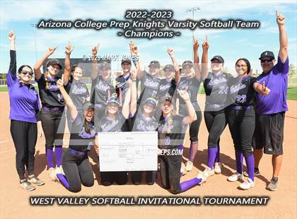Thumbnail 3 in Arizona College Prep vs. Millennium (West Valley Softball Invitational) photogallery.