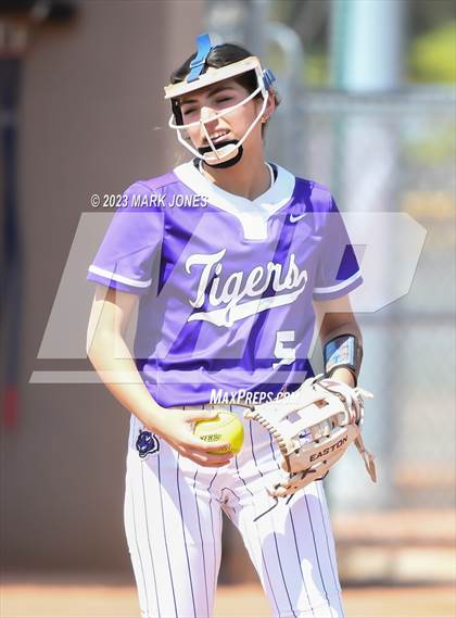 Thumbnail 1 in Arizona College Prep vs. Millennium (West Valley Softball Invitational) photogallery.