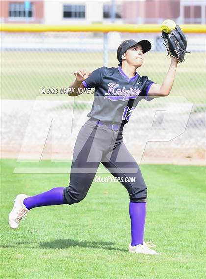 Thumbnail 2 in Arizona College Prep vs. Millennium (West Valley Softball Invitational) photogallery.