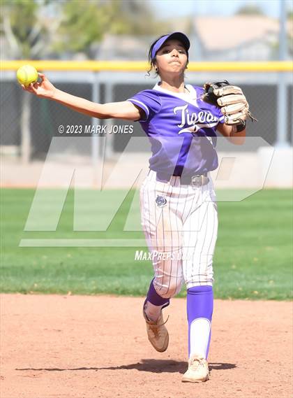 Thumbnail 3 in Arizona College Prep vs. Millennium (West Valley Softball Invitational) photogallery.