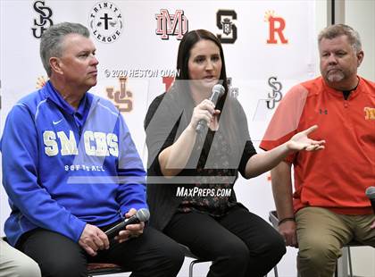 Thumbnail 2 in Trinity League Softball Media Day - Mater Dei photogallery.