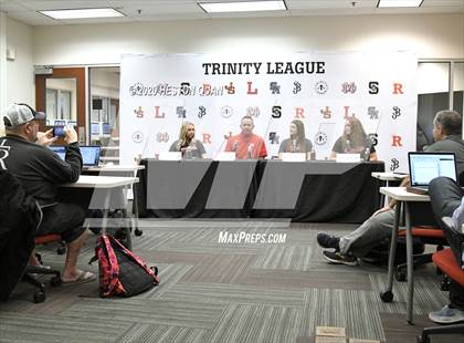 Thumbnail 1 in Trinity League Softball Media Day - Mater Dei photogallery.