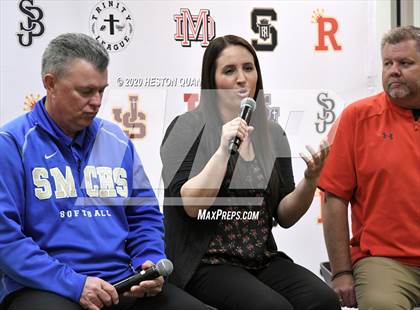Thumbnail 3 in Trinity League Softball Media Day - Mater Dei photogallery.