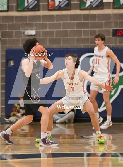 Thumbnail 1 in Centennial vs Owyhee (IHSAA 5A District III Quarterfinals) photogallery.