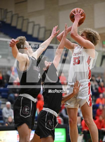Thumbnail 1 in Centennial vs Owyhee (IHSAA 5A District III Quarterfinals) photogallery.