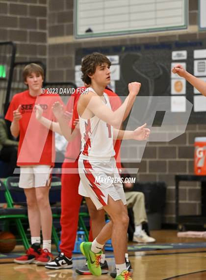 Thumbnail 1 in Centennial vs Owyhee (IHSAA 5A District III Quarterfinals) photogallery.