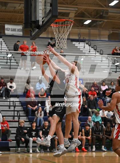 Thumbnail 1 in Centennial vs Owyhee (IHSAA 5A District III Quarterfinals) photogallery.