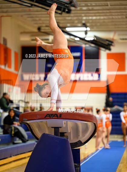 Thumbnail 1 in Hayfield Varsity Gymnastics @ West Springfield HS photogallery.