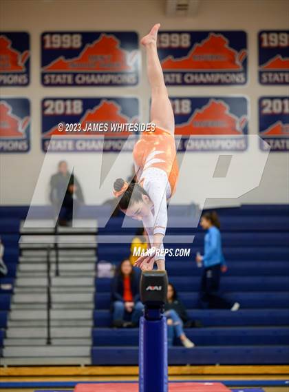 Thumbnail 3 in Hayfield Varsity Gymnastics @ West Springfield HS photogallery.