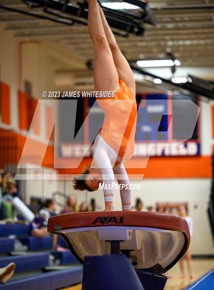 Thumbnail 2 in Hayfield Varsity Gymnastics @ West Springfield HS photogallery.