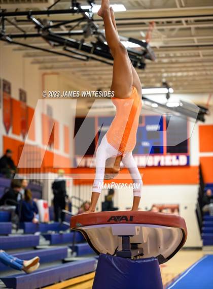 Thumbnail 1 in Hayfield Varsity Gymnastics @ West Springfield HS photogallery.